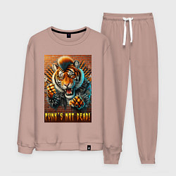 Мужской костюм Punks not dead - motto tiger