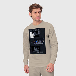 Костюм хлопковый мужской Глаза бога войны, цвет: миндальный — фото 2