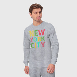 Костюм хлопковый мужской New York city colors, цвет: меланж — фото 2