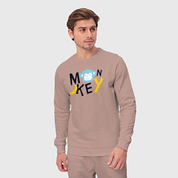 Костюм хлопковый мужской Banana monkey, цвет: пыльно-розовый — фото 2