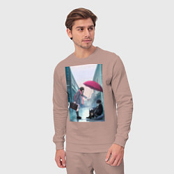 Костюм хлопковый мужской Хиёри Ики Ято, цвет: пыльно-розовый — фото 2