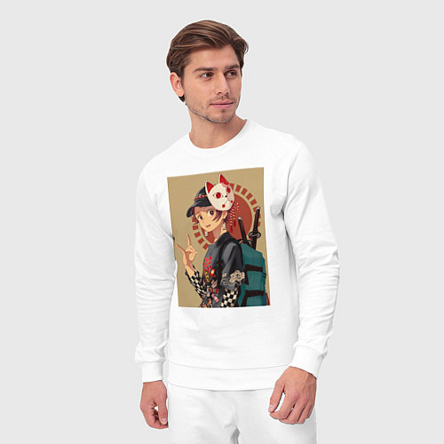 Мужской костюм Тандзиро Камадо Арт / Белый – фото 3