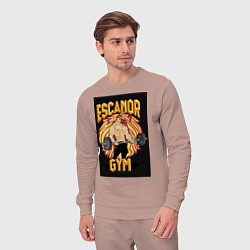 Костюм хлопковый мужской Эсканор грех гордыни gym, цвет: пыльно-розовый — фото 2