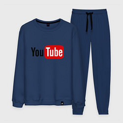 Костюм хлопковый мужской You tube logo, цвет: тёмно-синий