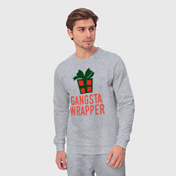 Костюм хлопковый мужской Gangsta wrapper, цвет: меланж — фото 2