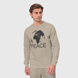 Костюм хлопковый мужской Peace the world, цвет: миндальный — фото 2