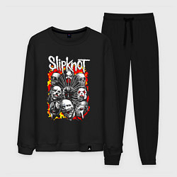 Костюм хлопковый мужской Slipknot rock band, цвет: черный