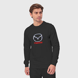 Костюм хлопковый мужской Mazda logo, цвет: черный — фото 2
