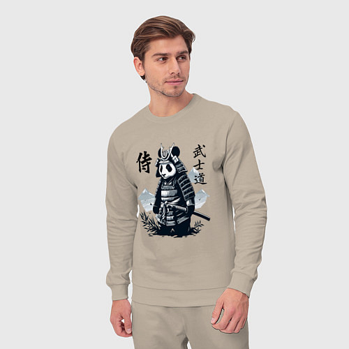 Мужской костюм Panda samurai - bushido ai art fantasy / Миндальный – фото 3