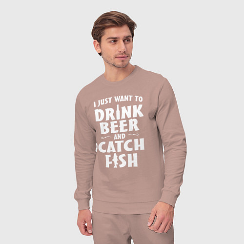 Мужской костюм Хочу пить и ловить рыбу / Пыльно-розовый – фото 3