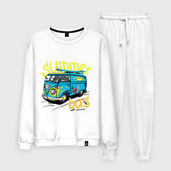 Костюм хлопковый мужской Summer bus, цвет: белый