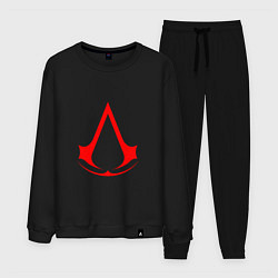 Костюм хлопковый мужской Red logo of assassins, цвет: черный