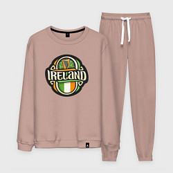 Костюм хлопковый мужской Моя Ирландия, цвет: пыльно-розовый