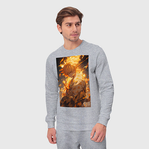 Мужской костюм Клинок, рассекающий демонов Дзэнъицу Агацума / Меланж – фото 3