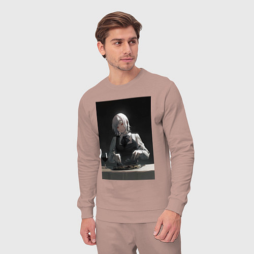 Мужской костюм Человек-бензопила Кига Демон Голода / Пыльно-розовый – фото 3