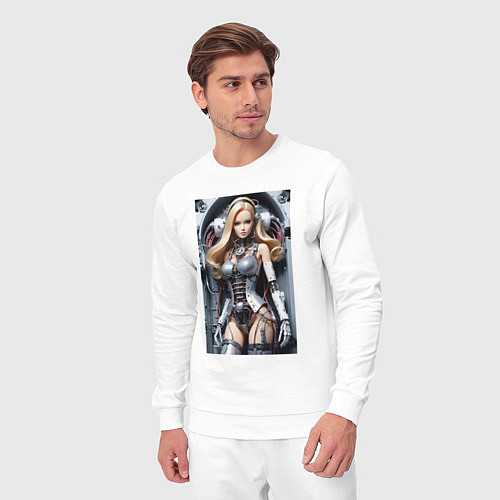 Мужской костюм Cyber sexy Barbie - ai art fantasy / Белый – фото 3