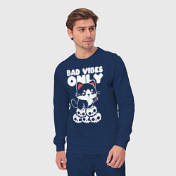 Костюм хлопковый мужской Bad vibes only, цвет: тёмно-синий — фото 2