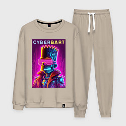 Костюм хлопковый мужской Cyber Bart - neon glow ai art fantasy, цвет: миндальный