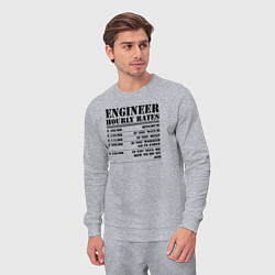 Костюм хлопковый мужской Engineer hourly rates, цвет: меланж — фото 2