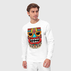 Костюм хлопковый мужской Tiki mask, цвет: белый — фото 2