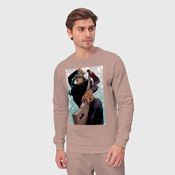 Костюм хлопковый мужской Магическая битва Маки Дзэнин, цвет: пыльно-розовый — фото 2