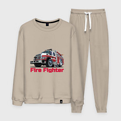 Костюм хлопковый мужской Fire fighter, цвет: миндальный