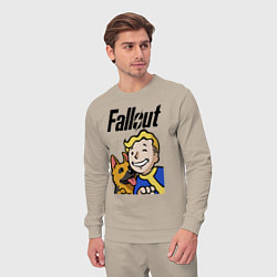 Костюм хлопковый мужской Vault boy and shepherd, цвет: миндальный — фото 2