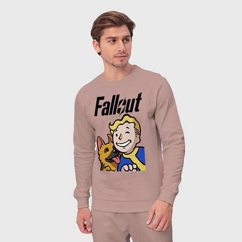 Мужской костюм Vault boy and shepherd / Пыльно-розовый – фото 3