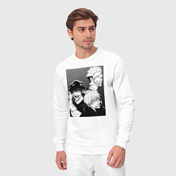 Костюм хлопковый мужской Магическая битва Тодзи Фусигуро Сукуна Рёмэн, цвет: белый — фото 2