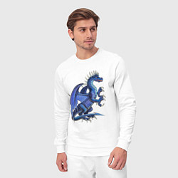 Костюм хлопковый мужской Azure dragon, цвет: белый — фото 2