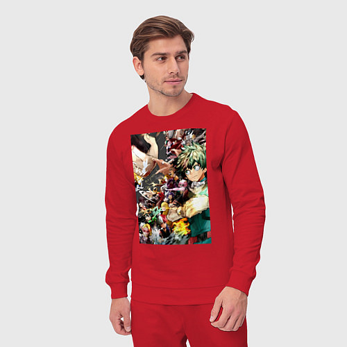 Мужской костюм Моя геройская академия Идзуку Мидория Отяко Урарак / Красный – фото 3