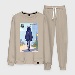 Мужской костюм Чёрная кошечка на своём районе - нейросеть