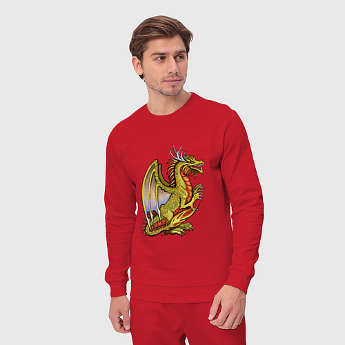 Мужской костюм HOMM3 gold dragon / Красный – фото 3