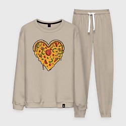 Костюм хлопковый мужской Pizza heart, цвет: миндальный