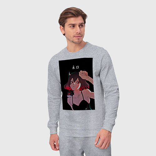 Мужской костюм Чёрный клевер неро / Меланж – фото 3