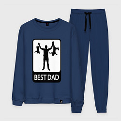 Костюм хлопковый мужской Best dad, цвет: тёмно-синий