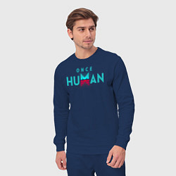 Костюм хлопковый мужской Once human logo, цвет: тёмно-синий — фото 2