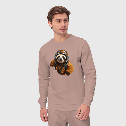 Мужской костюм Ленивец-парашютист / Пыльно-розовый – фото 3