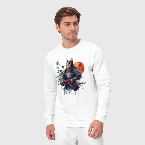 Мужской костюм Cat samurai - bushido ai art / Белый – фото 3