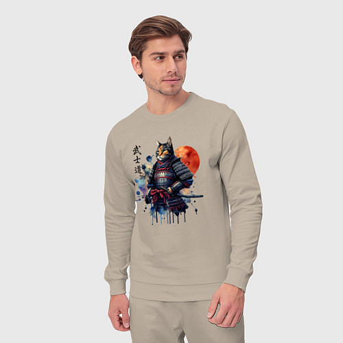 Мужской костюм Cat samurai - bushido ai art / Миндальный – фото 3