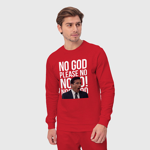 Мужской костюм No god please no - the office / Красный – фото 3