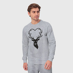 Костюм хлопковый мужской Love deer, цвет: меланж — фото 2
