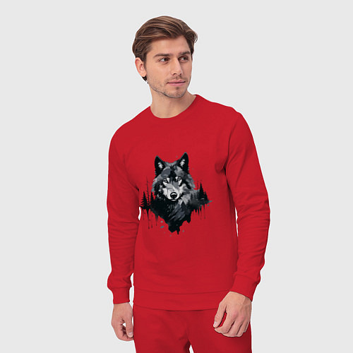 Мужской костюм Волк и лес / Красный – фото 3