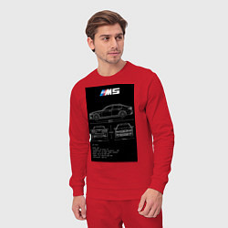 Костюм хлопковый мужской BMW M5 чертежи, цвет: красный — фото 2