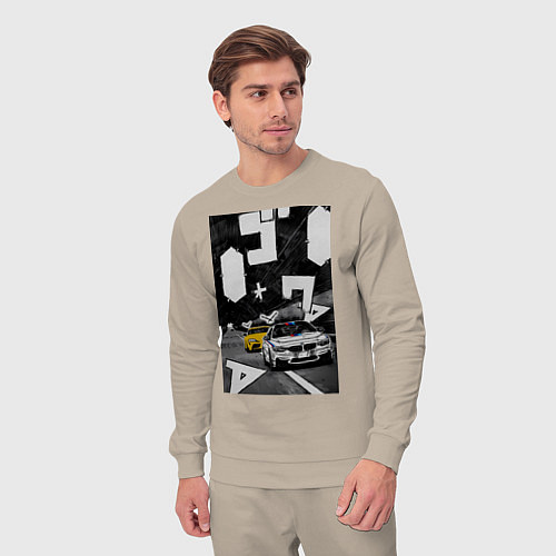 Мужской костюм BMW автомобиль initial d / Миндальный – фото 3