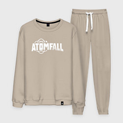 Костюм хлопковый мужской Atomfall logo, цвет: миндальный