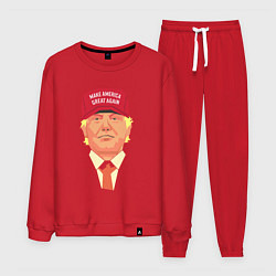 Костюм хлопковый мужской Trump - America, цвет: красный