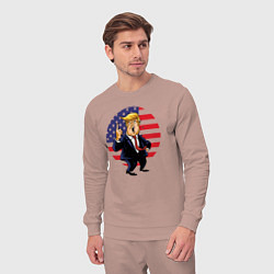 Костюм хлопковый мужской USA - Trump, цвет: пыльно-розовый — фото 2