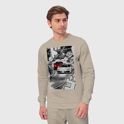 Мужской костюм Lamborghini initial d / Миндальный – фото 3