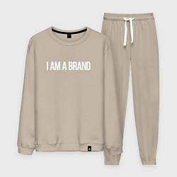 Костюм хлопковый мужской I am a brand, цвет: миндальный